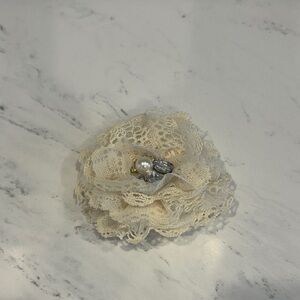Cream Lace Flower Brooch